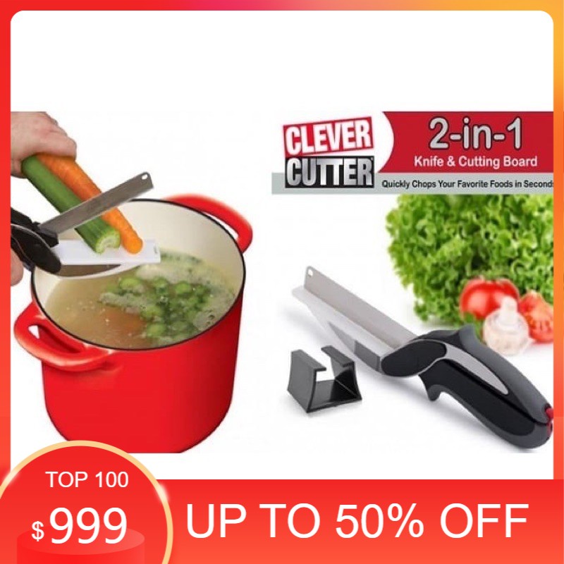 [ACQ] Clever Cutter 2in1 Pisau Dapur + Talenan Multifungsi