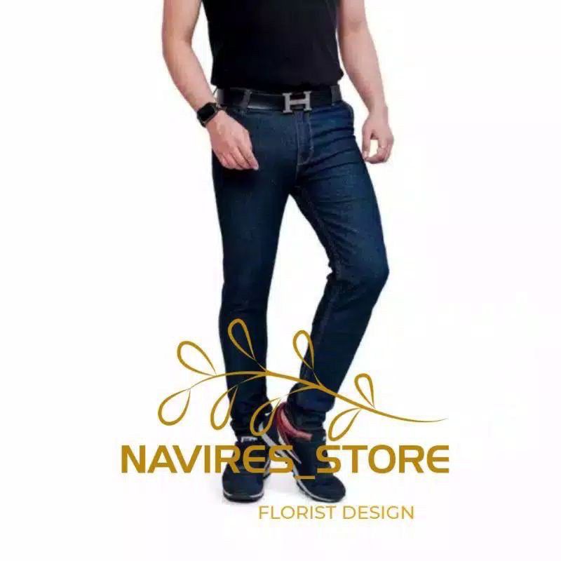 Celana jeans pria panjang slim fit skiny levis hitam pensil reguler jumbo