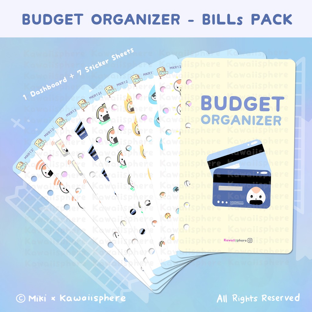 

Budget Organizer - Bill Series Pack | A6 /A7 6-holes Ring Binder Sticker |Stiker Refill Ring Planner