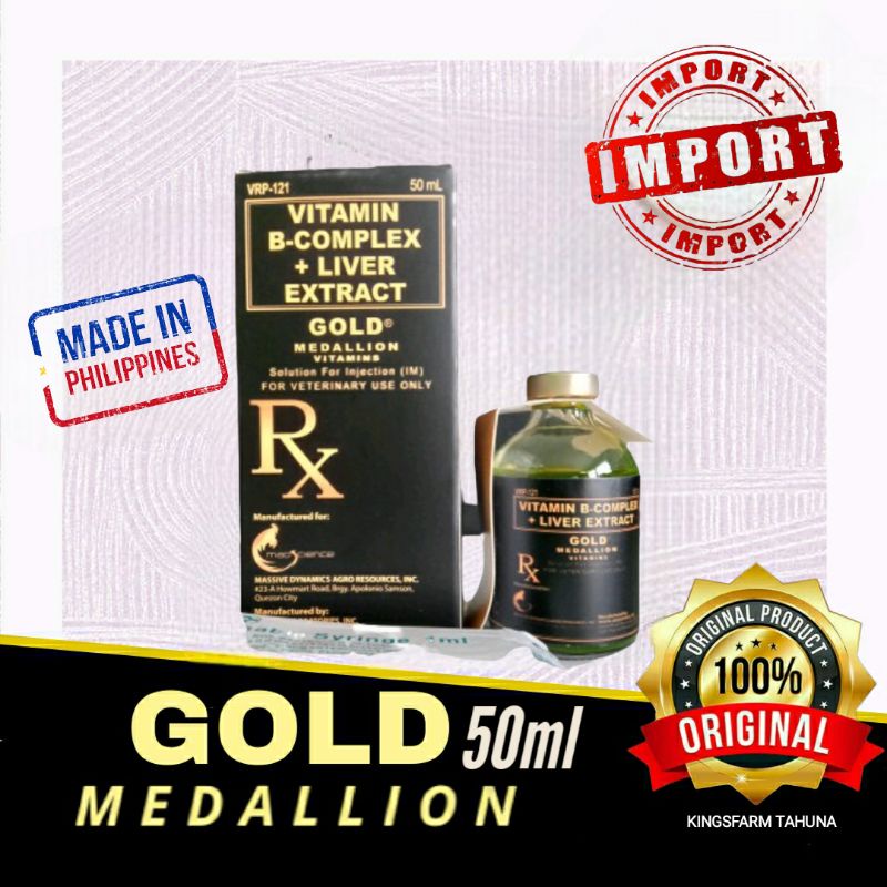 GOLD MEDALLION 50ml vitamin doping ayam aduan Vit B Complex + Liver Extract