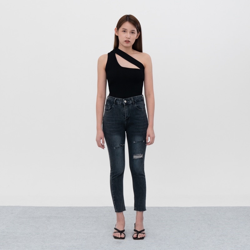 VIERLIN - Jeans 2059 -  HW RIPPED JEANS GA NEMBUS