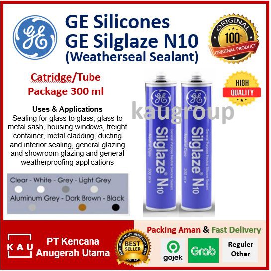 

GE SILGLAZE N10 TUBE CATRIDGE - LEM KACA SILIKON - GE SILICONE SEALANT