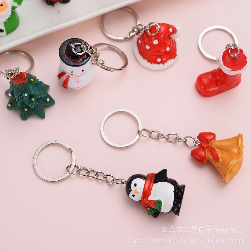 XMKC gantungan kunci natal christmas resin souvenir pajangan keychain