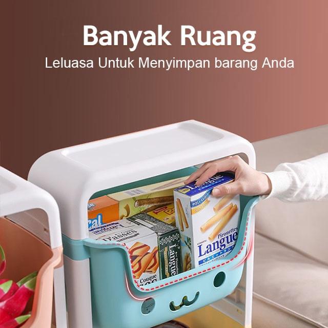 Rak Mainan Anak /  Rak Dapur/Kamar Mandi / Tempat Penyimpanan Mainan Rak Roda Susun / Rak Mainan Anak 4 susun 8804