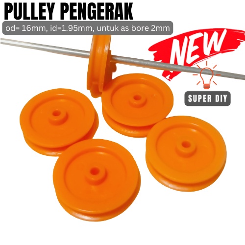 Pulley bore as 2mm diameter luar 16mm / pulley pengerak dinamo dc / pulley mobil rc / pulley diy / pule pulle pulai