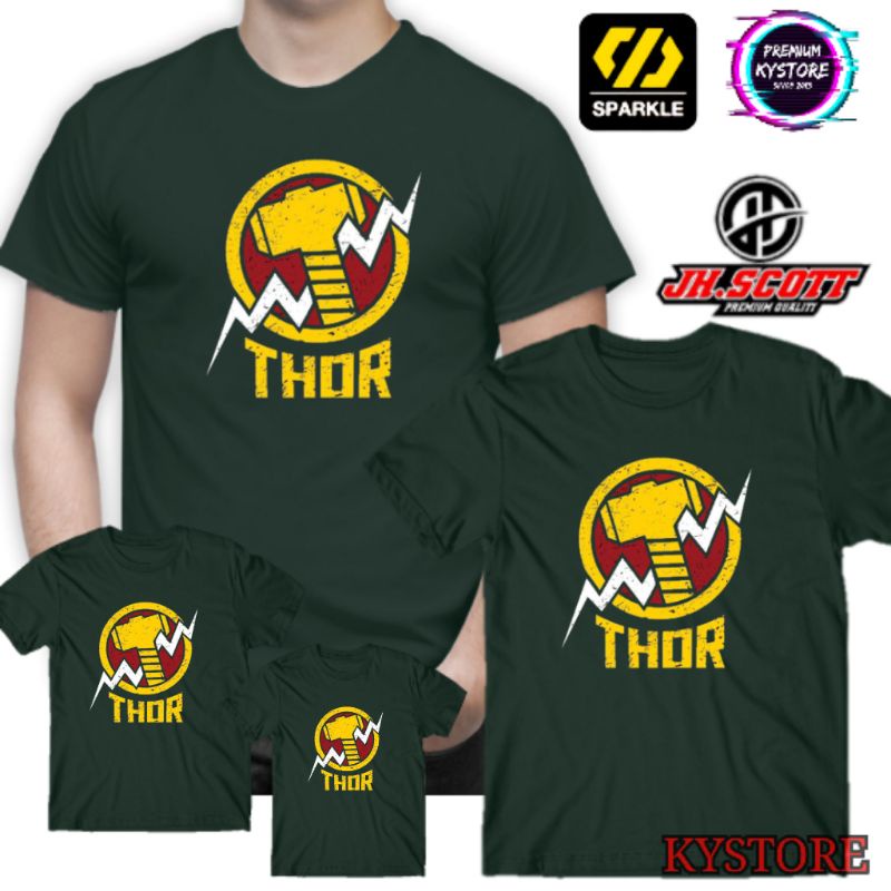 Kaos Superhero motif Thor edisi famili Cotton combad 30s - Kystore