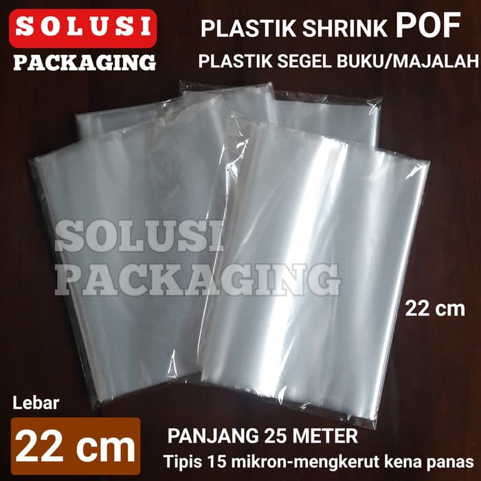 

PLASTIK SHRINK POF 22CM 25METER/PLASTIK SEGEL BUKU MAJALAH STRETCH