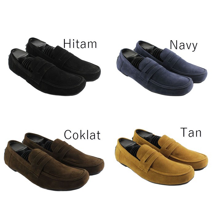 Sepatu pria Slip On Slop Pria Jevlin Casual Pria Hitam Coklat Navy Tan