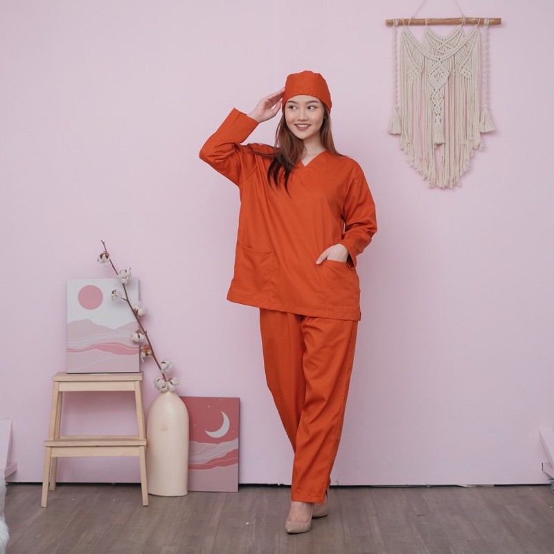 Baju Oka Drill (Terracotta,Oren Bata,Hijau Tosca , Hijau stabilo)