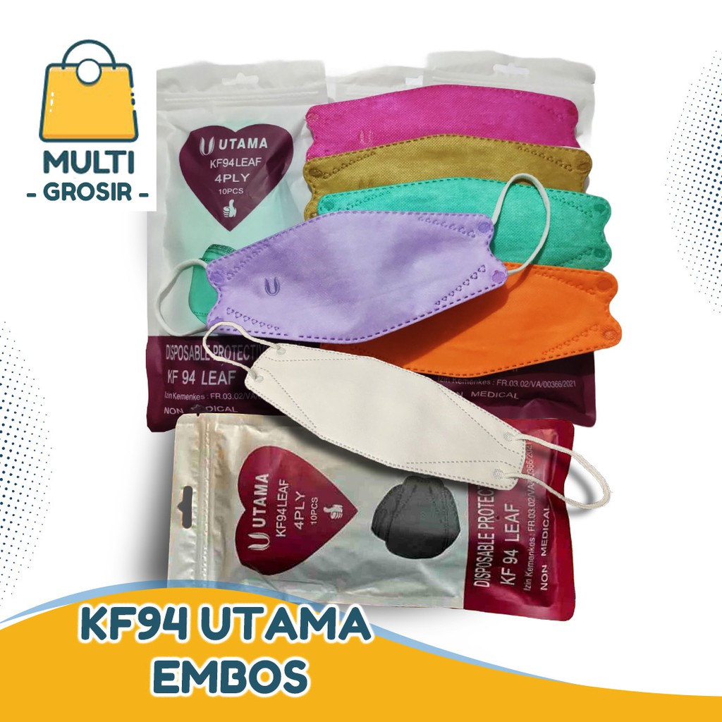 GROSIR MASKER KF94 UTAMA ADA EMBOS | MASKER EVO WARNA WARNI