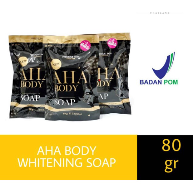 [BPOM] Precious Skin AHA Body Booster Whitening 5x Soap Gratis Net Soap / Sabun Pemutih / AHA Soap 8