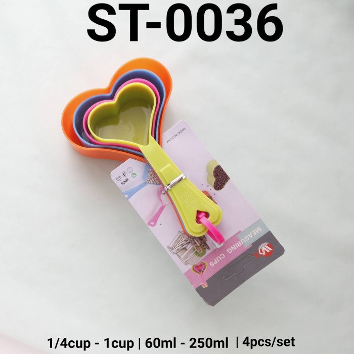 

ST-0036 SENDOK TAKAR SENDOK UKUR TAKARAN CUP SET MEASURING SPOON HATI BEST SELLER