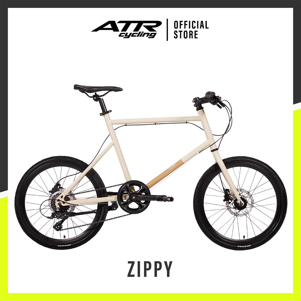 Sepeda Minivelo Genio ZIPPY 20 Inch 8 Speed Cream