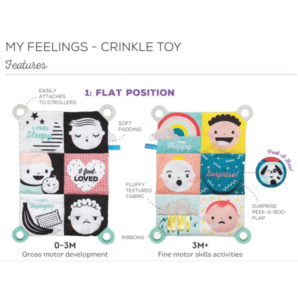 Taf Toys My Feelings Crinkle Toy TafToys Rattle Toys Mainan Gigitan Suara Anak Bayi Motorik Baby Kid Buku Sensory-3