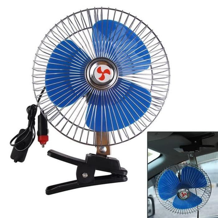 KIPAS ANGIN 8 INCH MOBIL DC JEPIT -OSCILLATING FAN AKI MOBIL 12VOLT DC - 12 VOLT