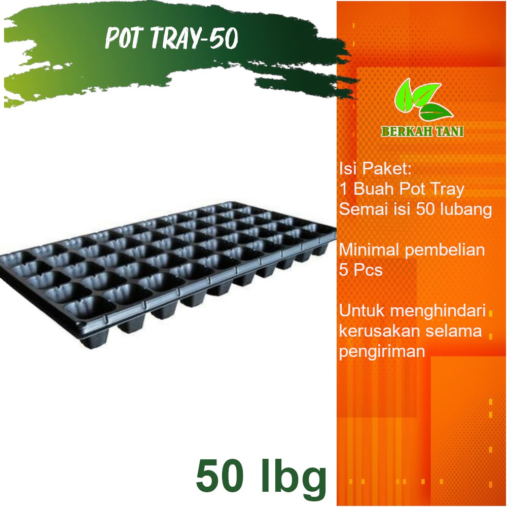 Tray Semai Pot Tray 50 lubang Bahan Tebal