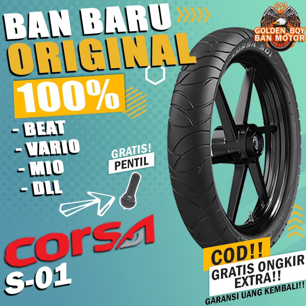 ban motor matic tubles beat corsa s01 ring 14 tubles sepasang paket ban motor matic depan belakang b