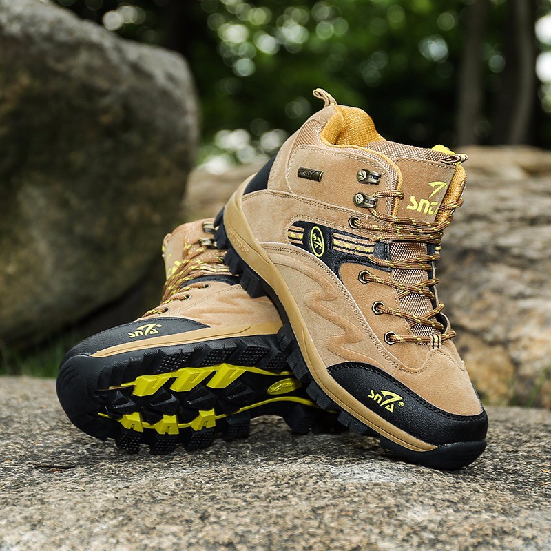 Sepatu Gunung Snta 471 Brown Yellow Trekking/Hiking/Adventure/Outdoor F-16