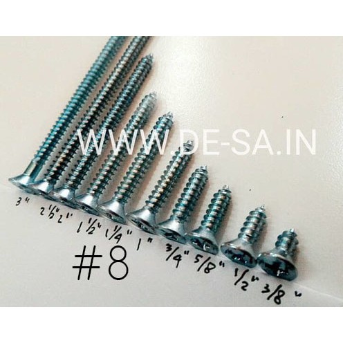 100 x Moon Lion Skrup #8 x 15MM - Self Tapping Flat Head Screw (Skrup Lion #8 X 5/8&quot;)