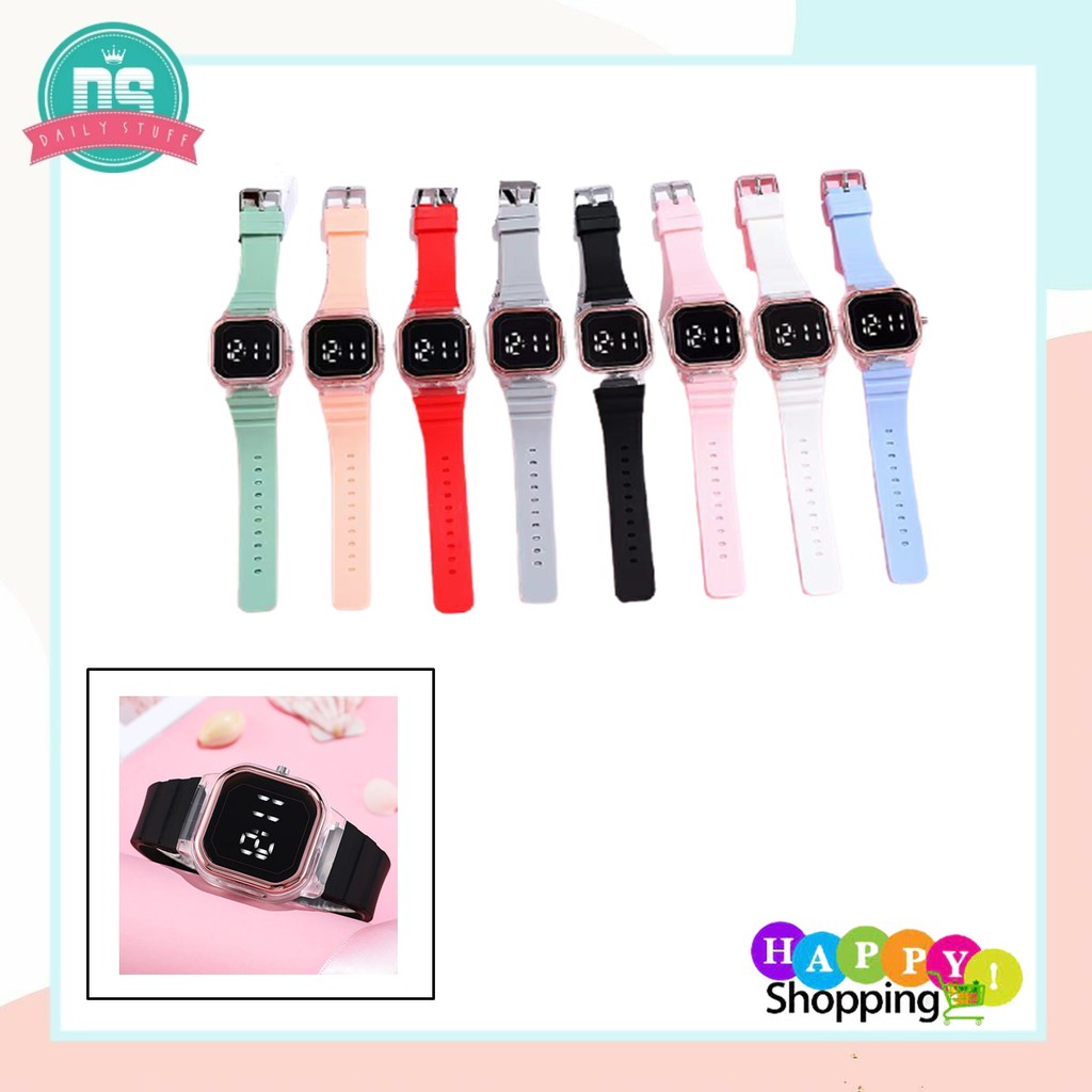 DS J027 Jam Tangan Rubber Digital LED Pria &amp; Wanita Fashion Murah