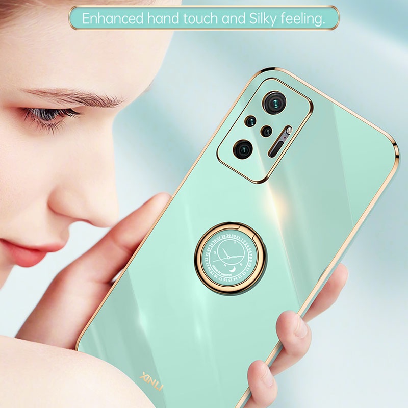 soft case xiaomi redmi note 10 pro max 10s 4g 5g smooth plating silicone straight edge phone back cover