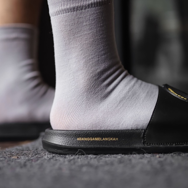 Ibra Black Gold | Sandal EVA Ringan Slop Santai Simple Pria Men Ori Sendal Footwear | ARF x FORIND