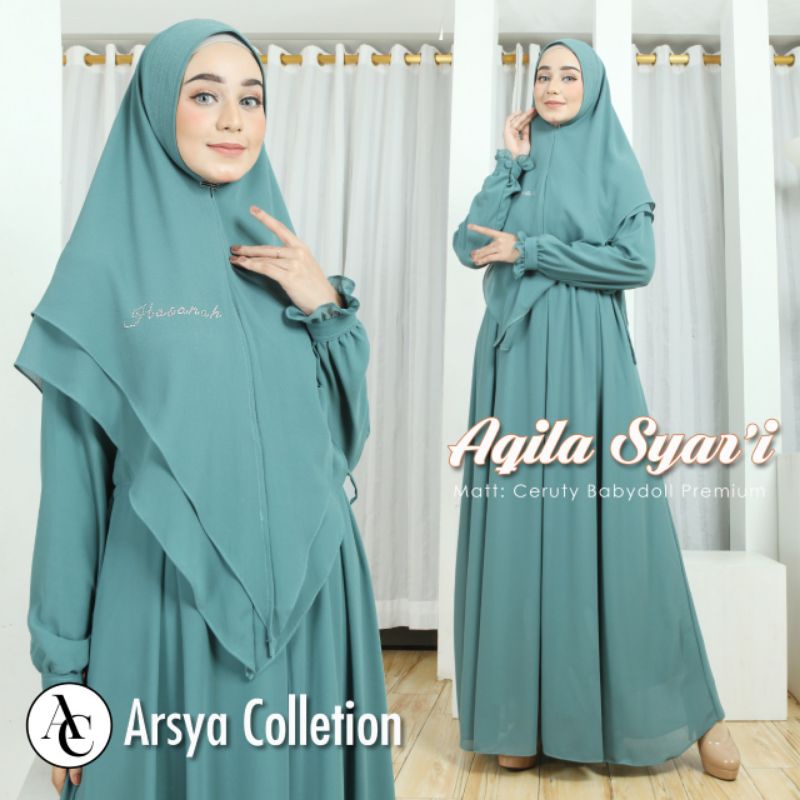 GAMIS AQILA SYAR'I JUMBO/GAMIS SET JUMBO LD 120/125/ORIGINAL ARSYA COLLECTION/CERUTY BABYDOLL PREMIU