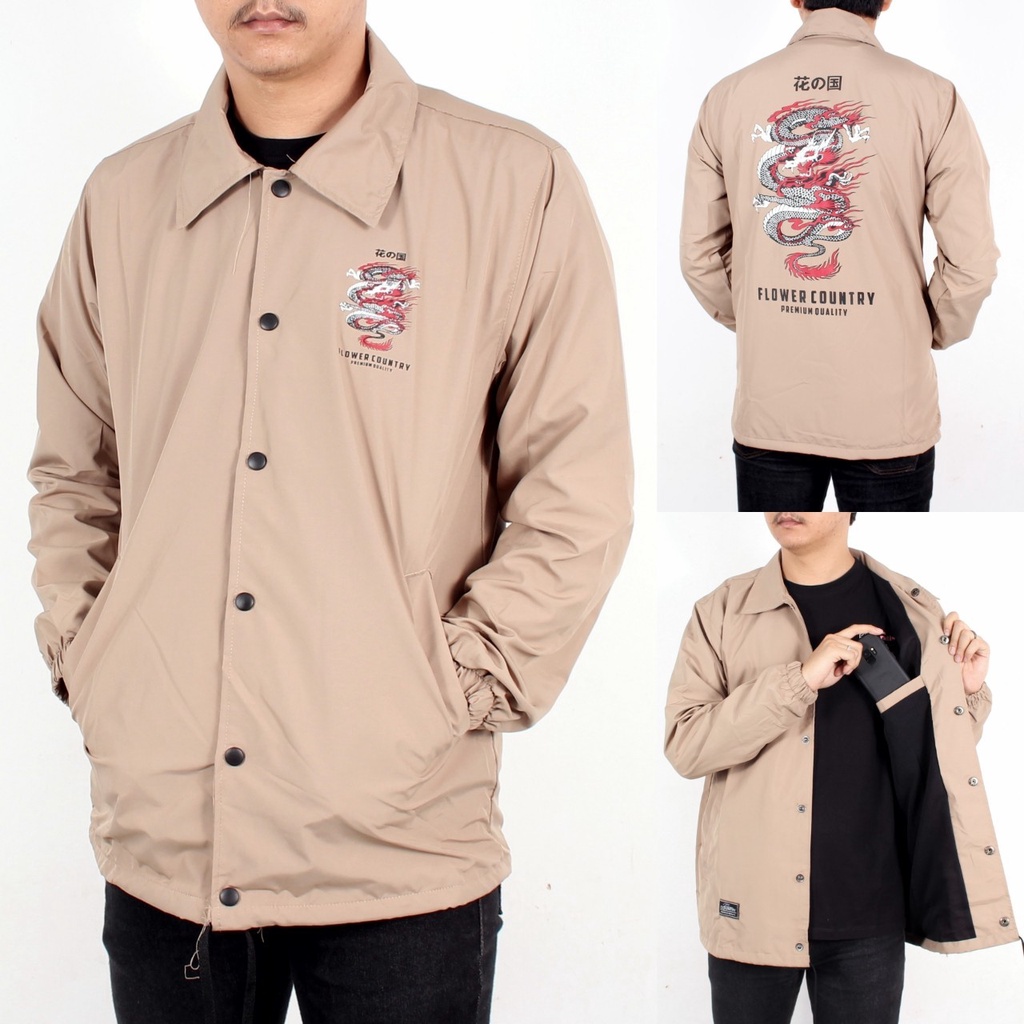 JAKET COACH PRIA WARNA CREAM  - JAKET PRIA - COACH SALVIO HEXIA - JAKET WINDBREAKER - JAKET PARASUT