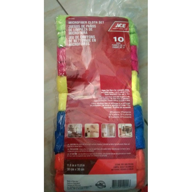 ACE KAIN LAP SET MICROFIBER 30x30 CM PROCLEAN/LAP MOTOR/LAP DAPUR/LAP MOBIL/LAP KACA