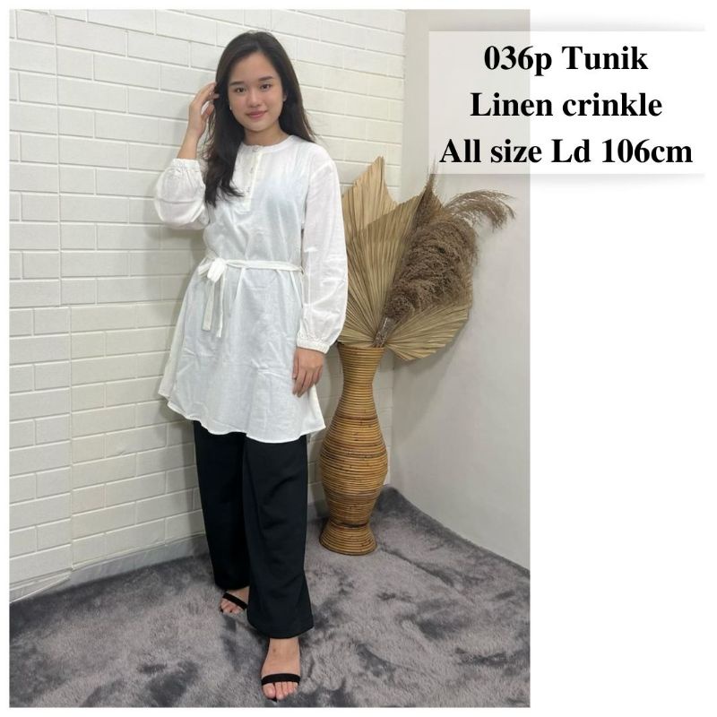 TUNIK PUTIH WANITA TUNIK LINEN CRINCLE TUNIK CRINKLE PUTIH TUNIK PUTIH JUMBO TUNIK WANITA JUMBO TUNI