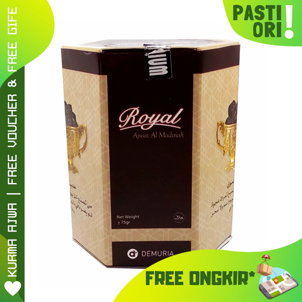 

Kurma Royal Ajwa Al-Madinah 75 gram Premium