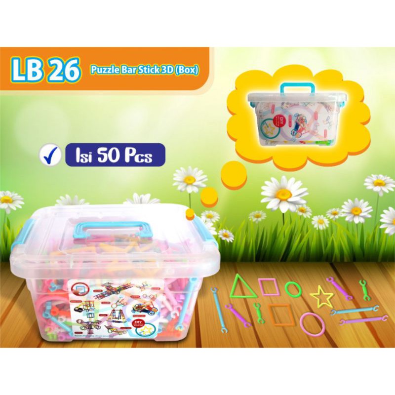 Mainan anak block Lego bentuk bar stick 3D LB26