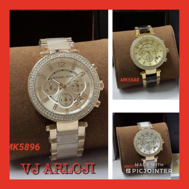 Vj arloji jam tangan wanita michael kors mk5896 chronograph stainless steel