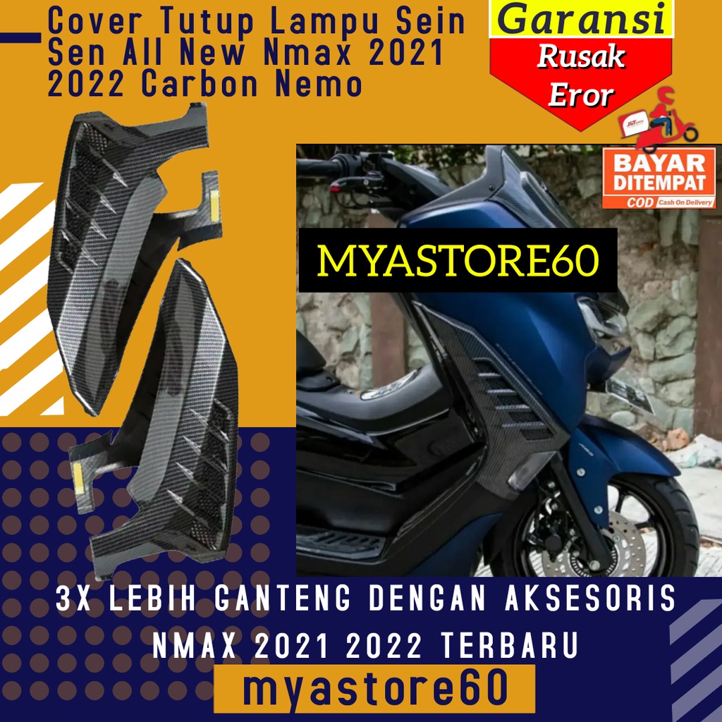Cover Tutup Lampu Sein Sen Depan New Nmax 2021 2022 Carbon NEMO / Cover Sen Karbon Aksesoris N max Variasi N max Original Nemo Terbaru 2021 2022