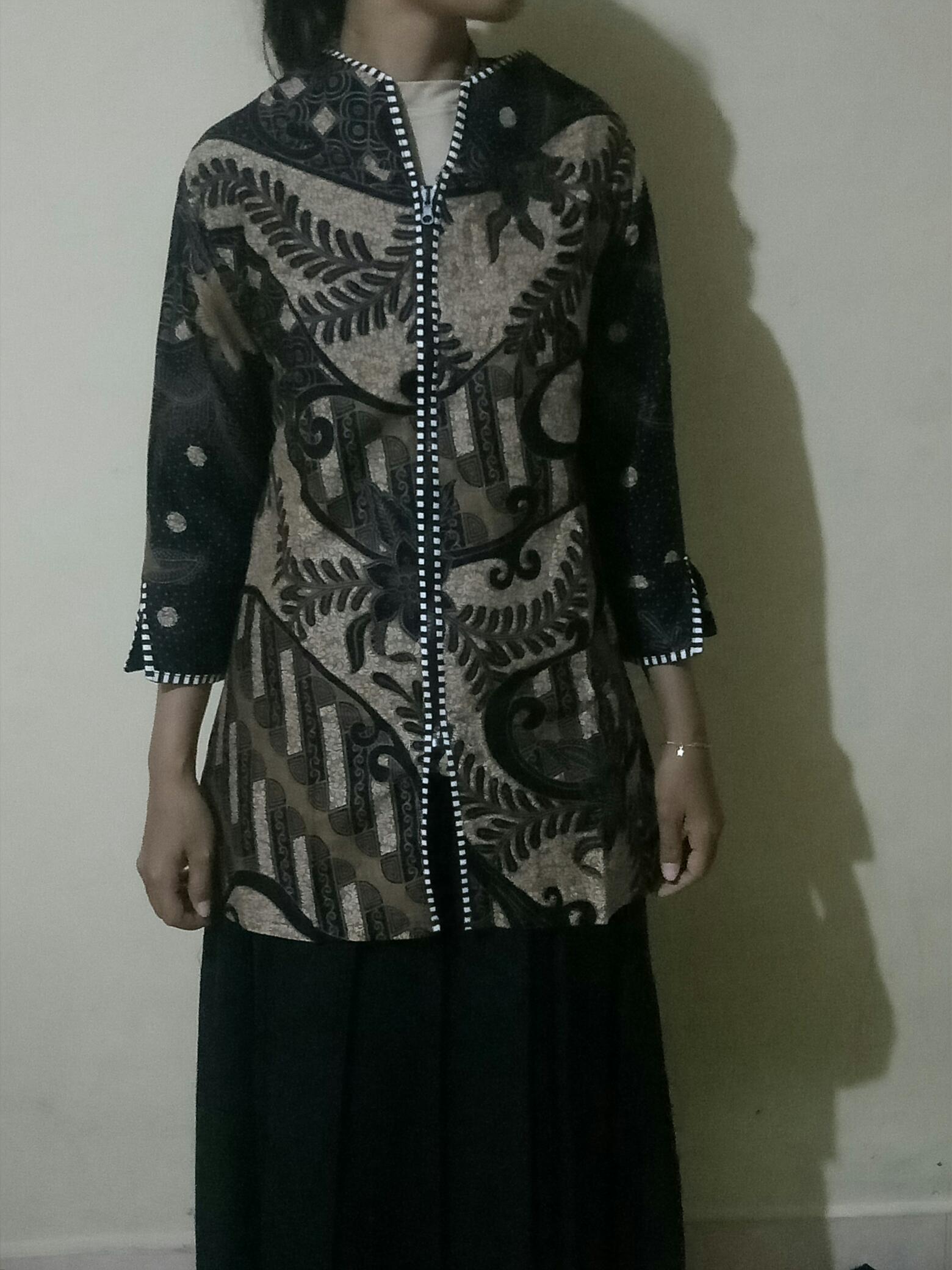 Batik Wanita Atasan Batik Ziper M L Xl Xxl Batik Kantor Keren Banget