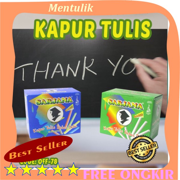

LIMITED EDITION!!! BLACKBOARD CHALK - KAPUR TULIS PUTIH DAN WARNA ISI 50 BATANG OFF-78