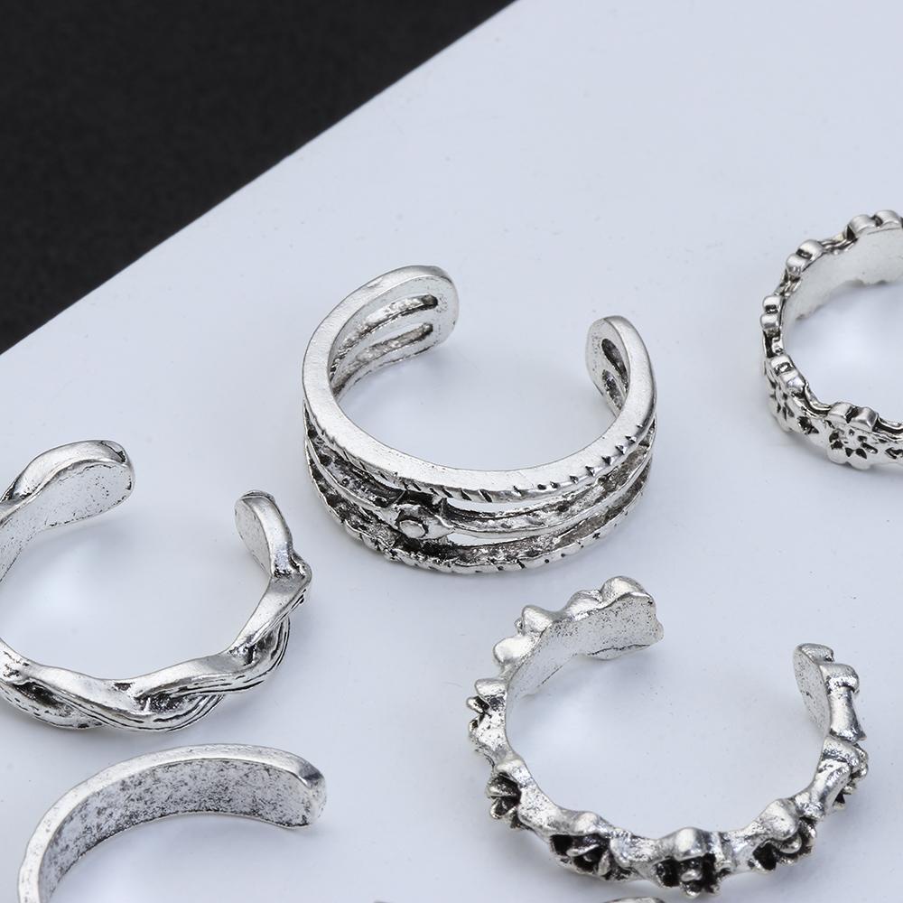 Lily 12PCS/SET Cincin Jari Wanita Lady Musim Panas Open Knuckle Foot Ring