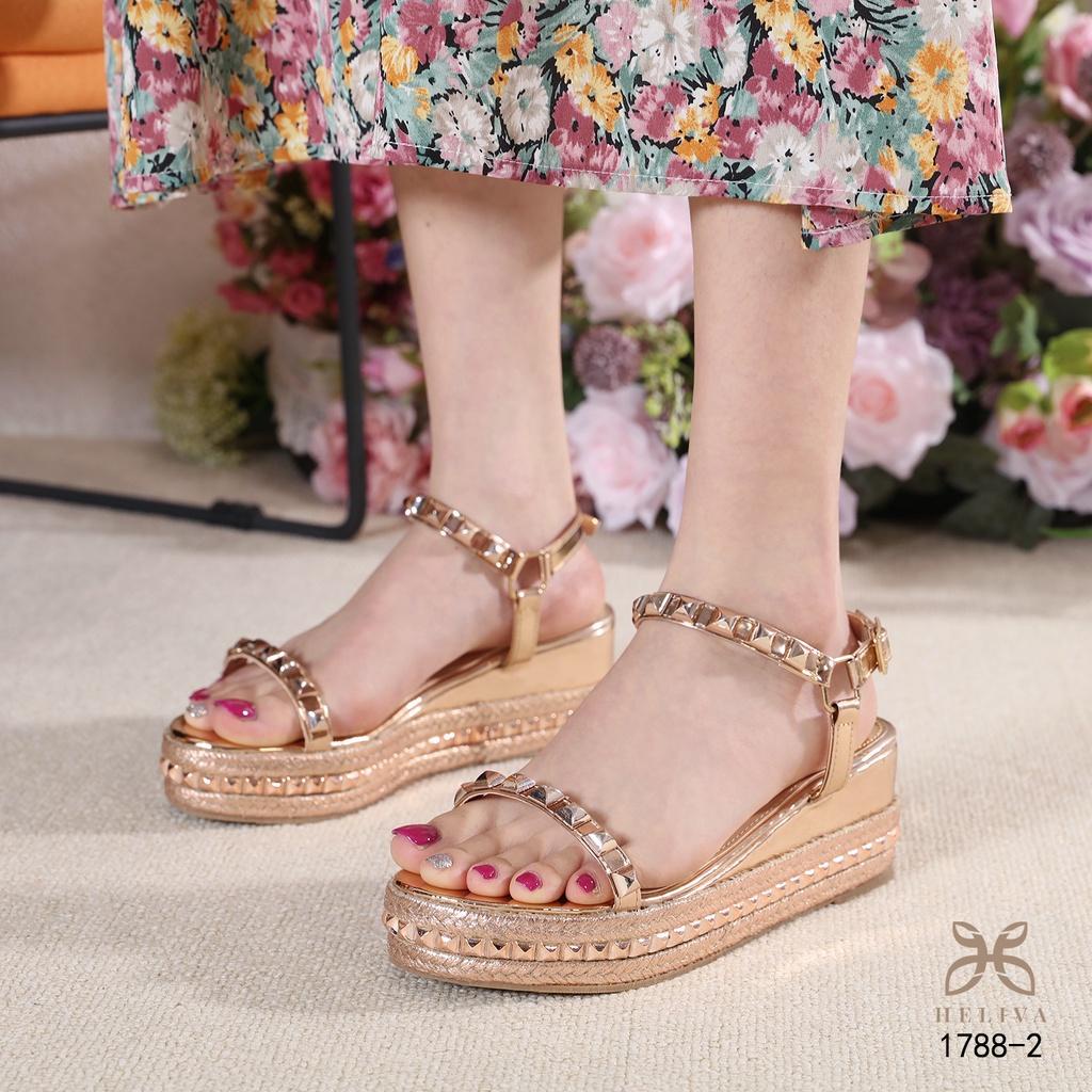 HELIVA Agnes Sandal Wedges Studs Sol 6cm Wanita 1788-2
