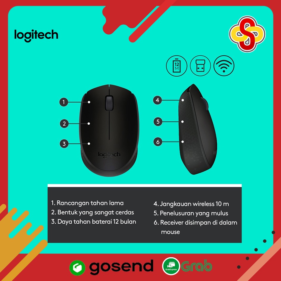 Mouse Wireless Logitech M170 - Black