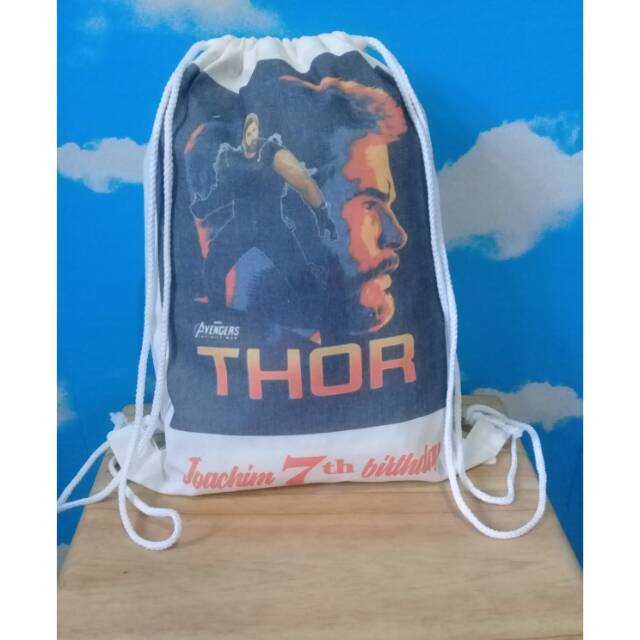 Tas Ransel blacu Custom,Tas Gendong serut,Tas Ultah,Drawstring bag