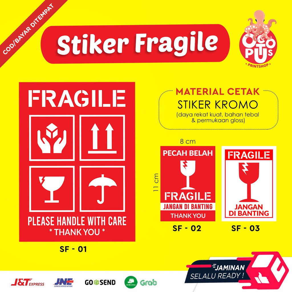 

STIKER FRAGILE PALING MURAH - UK. 8X11CM