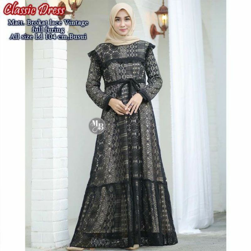 TERBARU CLASSIC DRESS BEST SELLER GAMIS RAYA TERMURAH