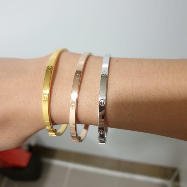 GELANG WANITA CARTIE LOVE TIPIS POLOS YG