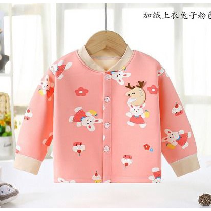 Sweater Kancing Atasan Panjang Bayi Anak Fleece Import Laki laki Perempuan Bahan Tebal Lembut 0 -2 Tahun