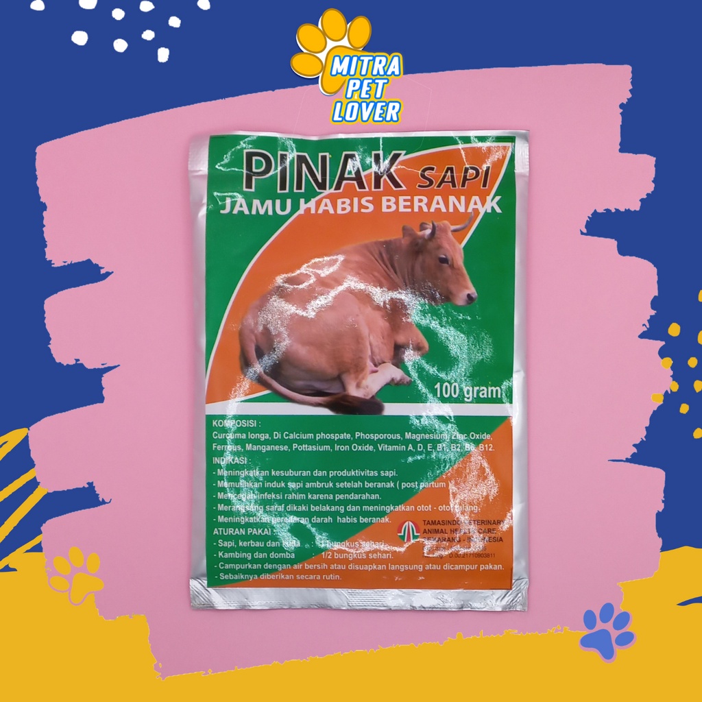 JAMU SAPI HABIS BERANAK - PINAK SAPI 100 GR - MENINGKATKAN KESUBURAN &amp; PRODUKTIVITAS TERNAK KERBAU DOMBA KAMBING KUDA - CEGAH INFEKSI RAHIM &amp; PENDARAHAN &amp; AMBRUK KUATKAN OTOT TULANG - MURAH GARANSI KUALITAS ASLI ORIGINAL TAMASINDO VITAMIN MITRAPETLOVER