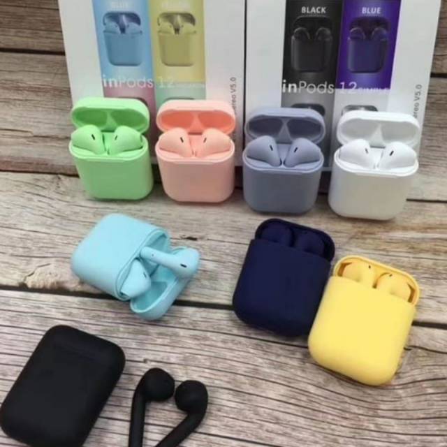 TWS Bluetooth Wireless Earphone Macaron I12 dan inpods3