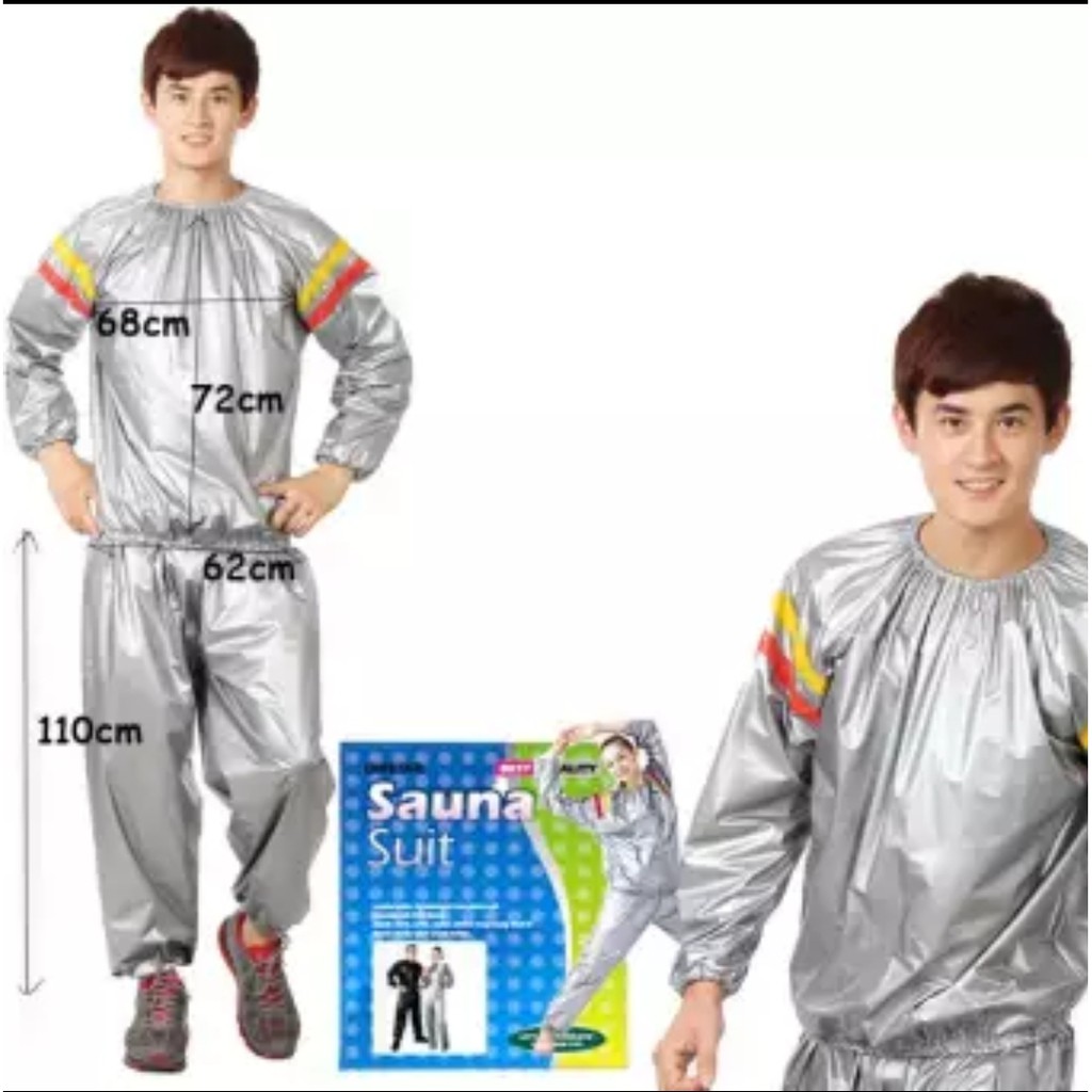 Unistar Sauna Suit Unisex Stelan Sport Baju Pembakar Lemak Jaket Sliming Suit Memudahkan Olahraga