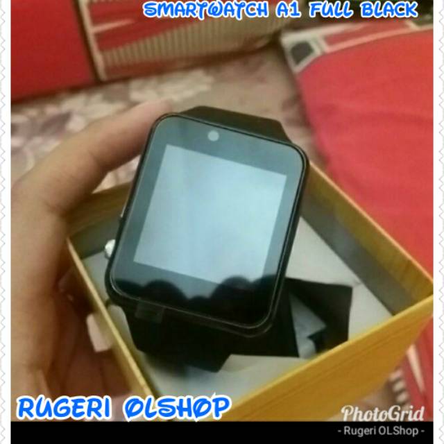 Smartwatch A1 Full Black Hitam Support Sim Card Memory Card