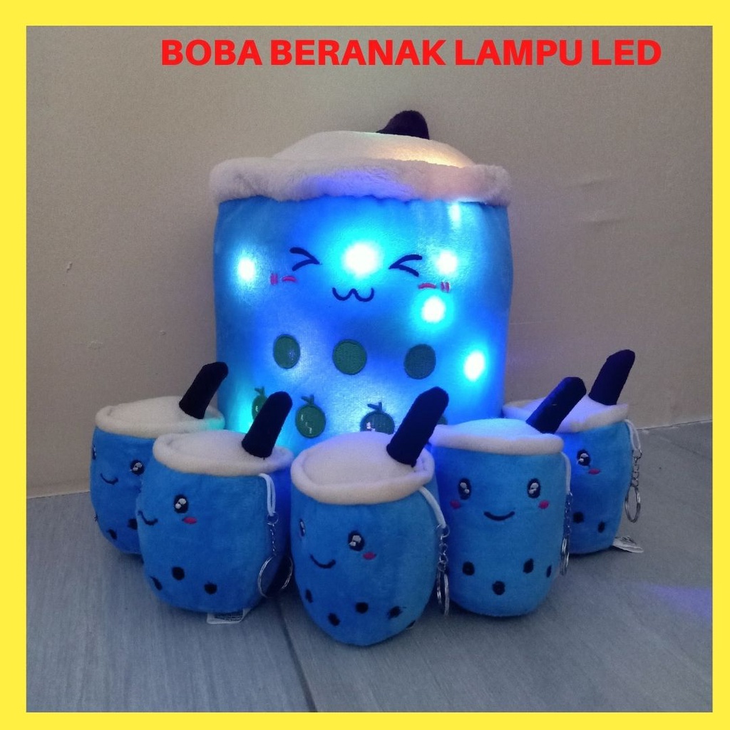 Boneka Boba Beranak Milk Tea Lampu LED Cantik  Kedip Mewah