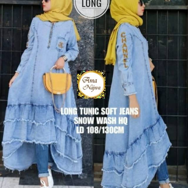 LONG TUNIK SOFT JEANS SNOW WASH BY AMA NAJWA